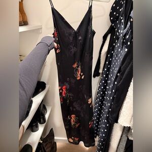 All Saints Black Floral Maxi Dress